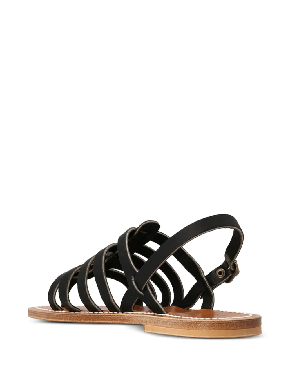 K. Jacques Homere leren sandalen met enkelbandje Zwart