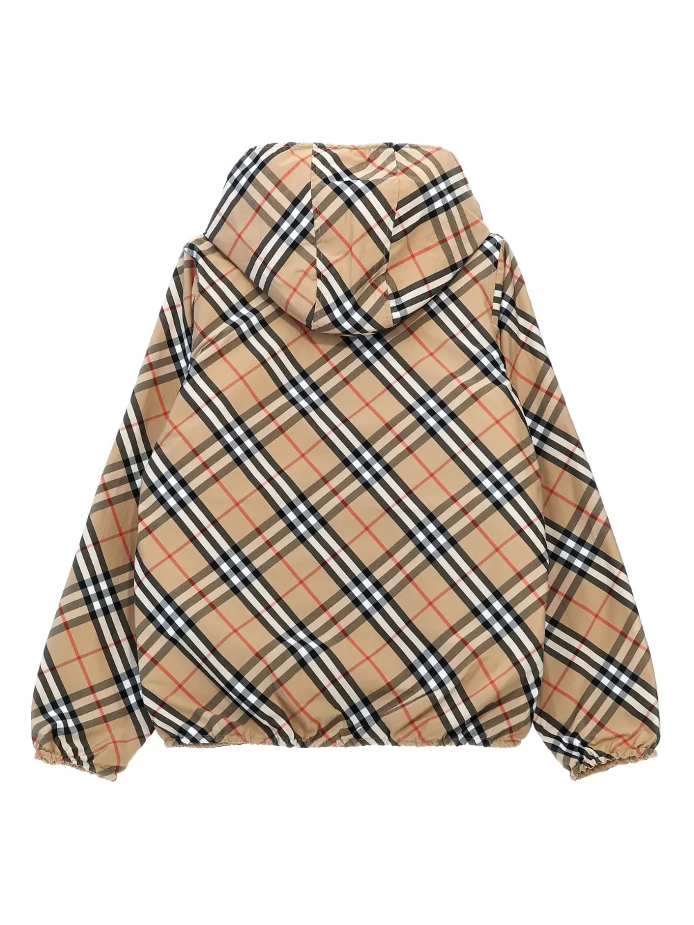 Burberry Kids Geruit jack met capuchon Beige