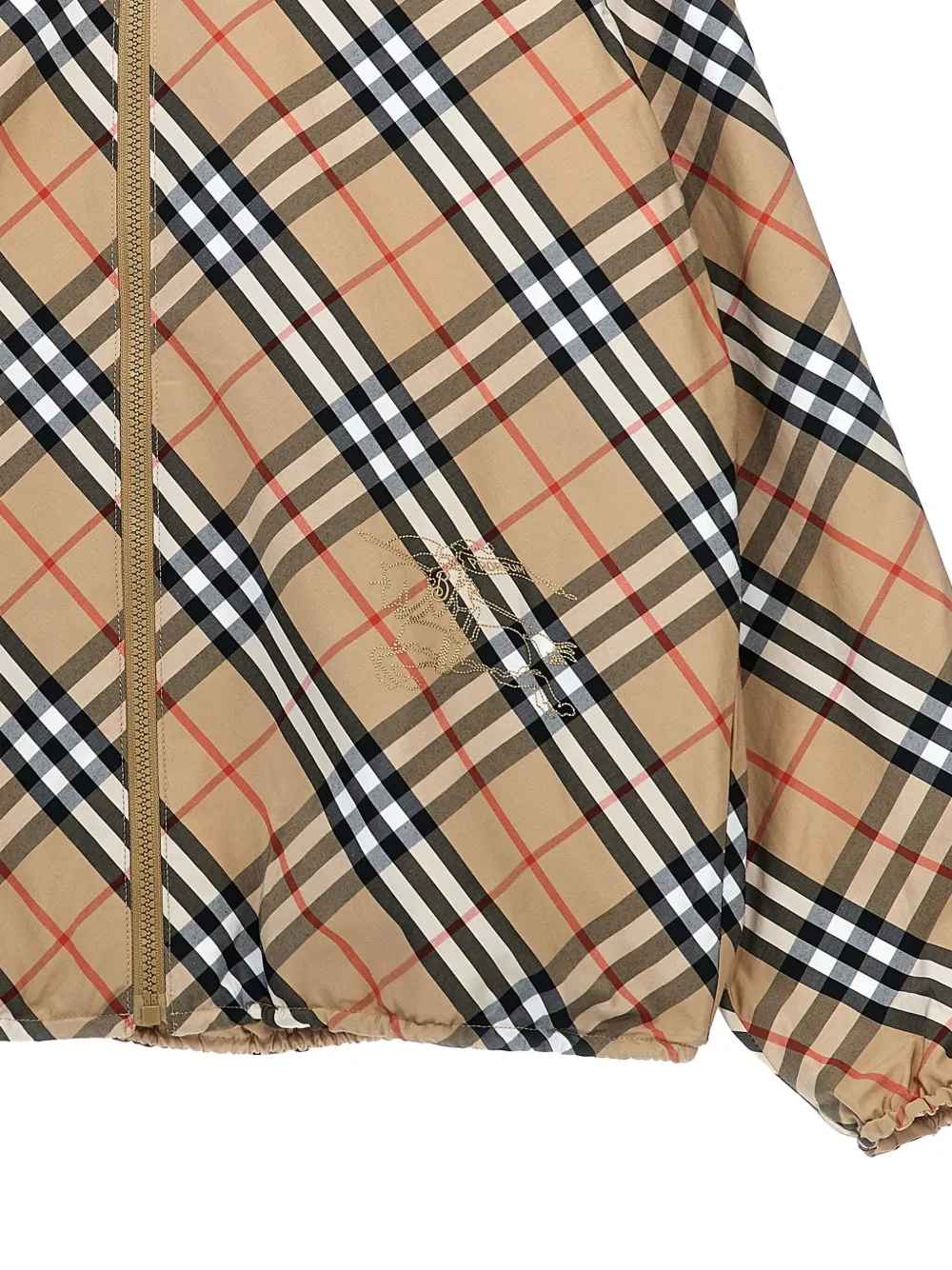 Burberry Kids Geruit jack met capuchon Beige