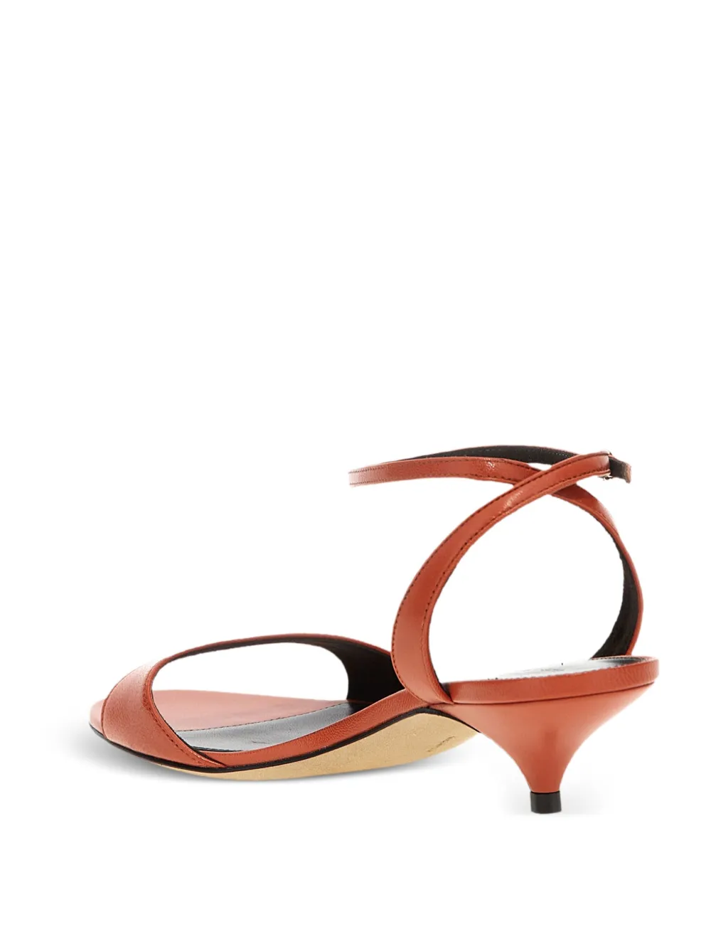 The Row kitten-heel leather sandals Brown