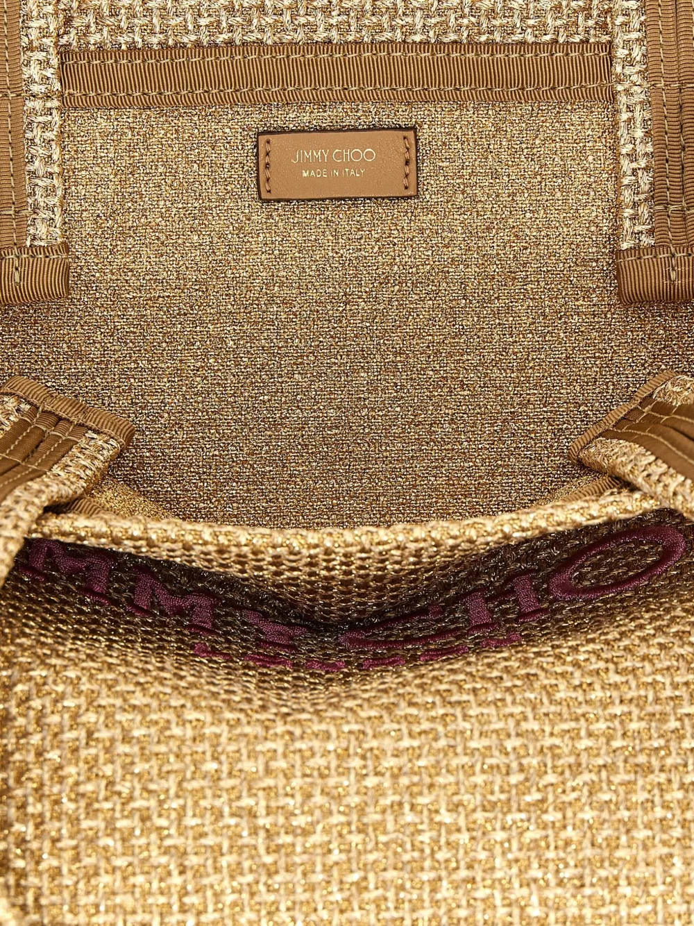 Jimmy Choo woven tote bag Goud