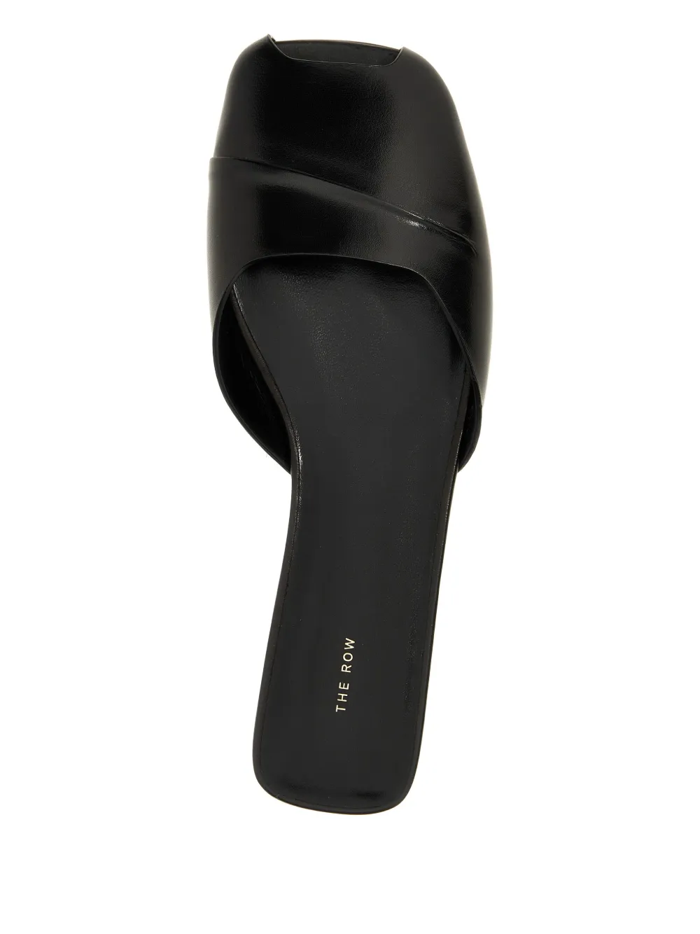 The Row Milla Satin Slides In Black
