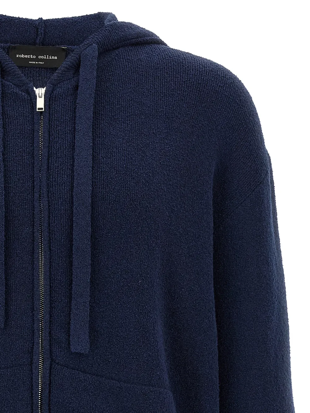 Roberto Collina Hoodie van badstof Blauw