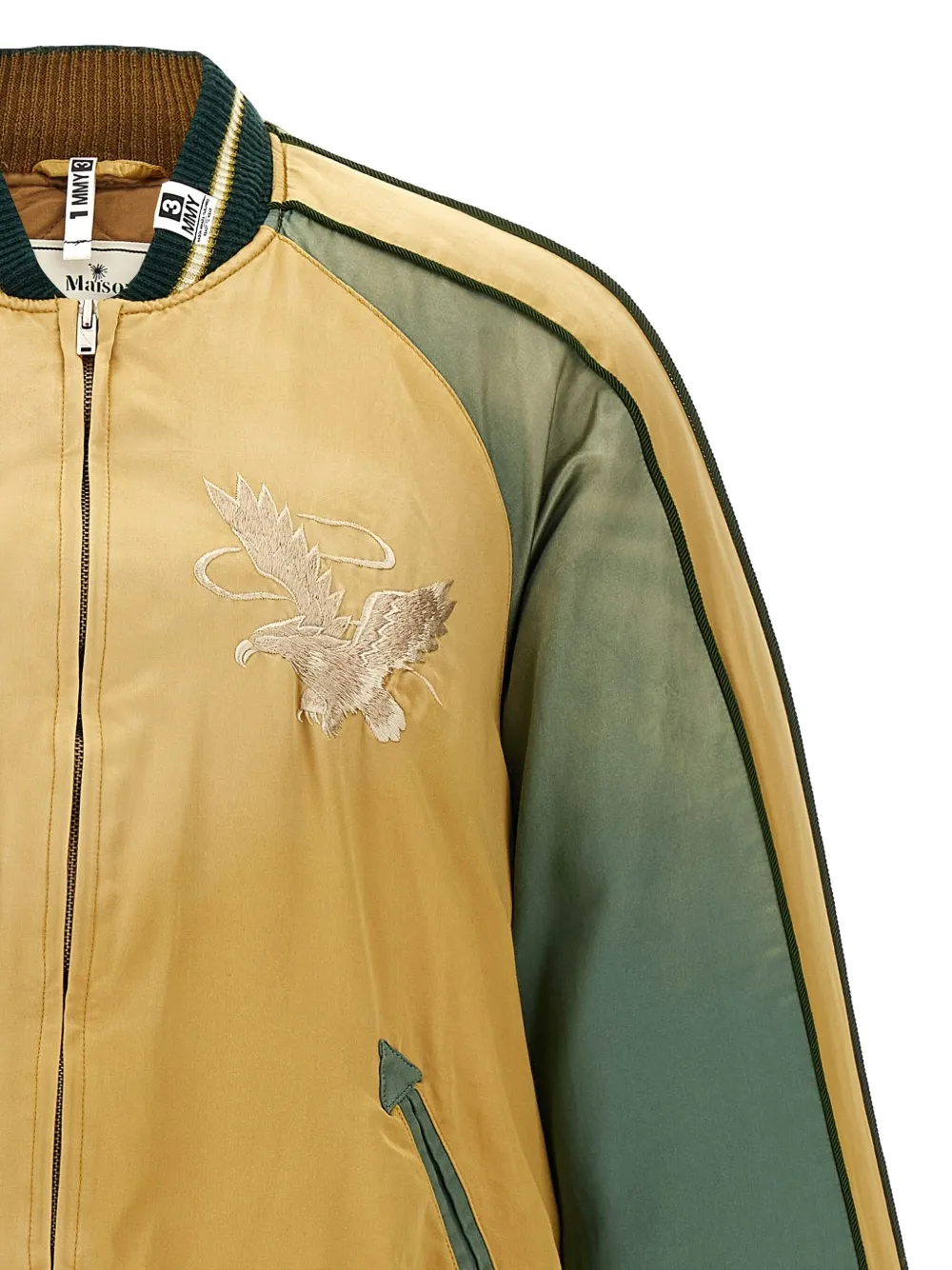 Maison MIHARA YASUHIRO Souvenir eagle-embroidered bomber jacket Geel
