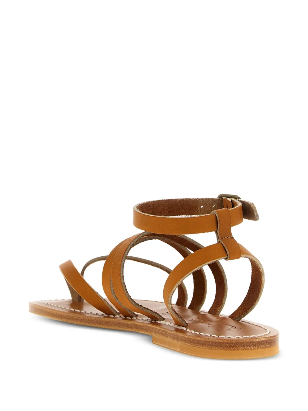 K. Jacques Hemeree leren sandalen met enkelbandje Bruin