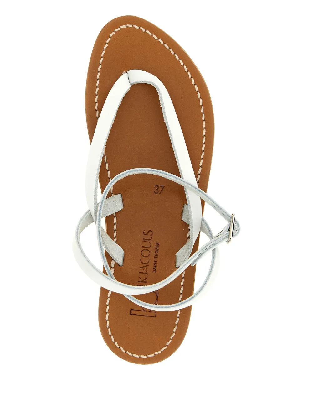 Kjacques Smyrne Double-ankle-strap Leather Sandals In White