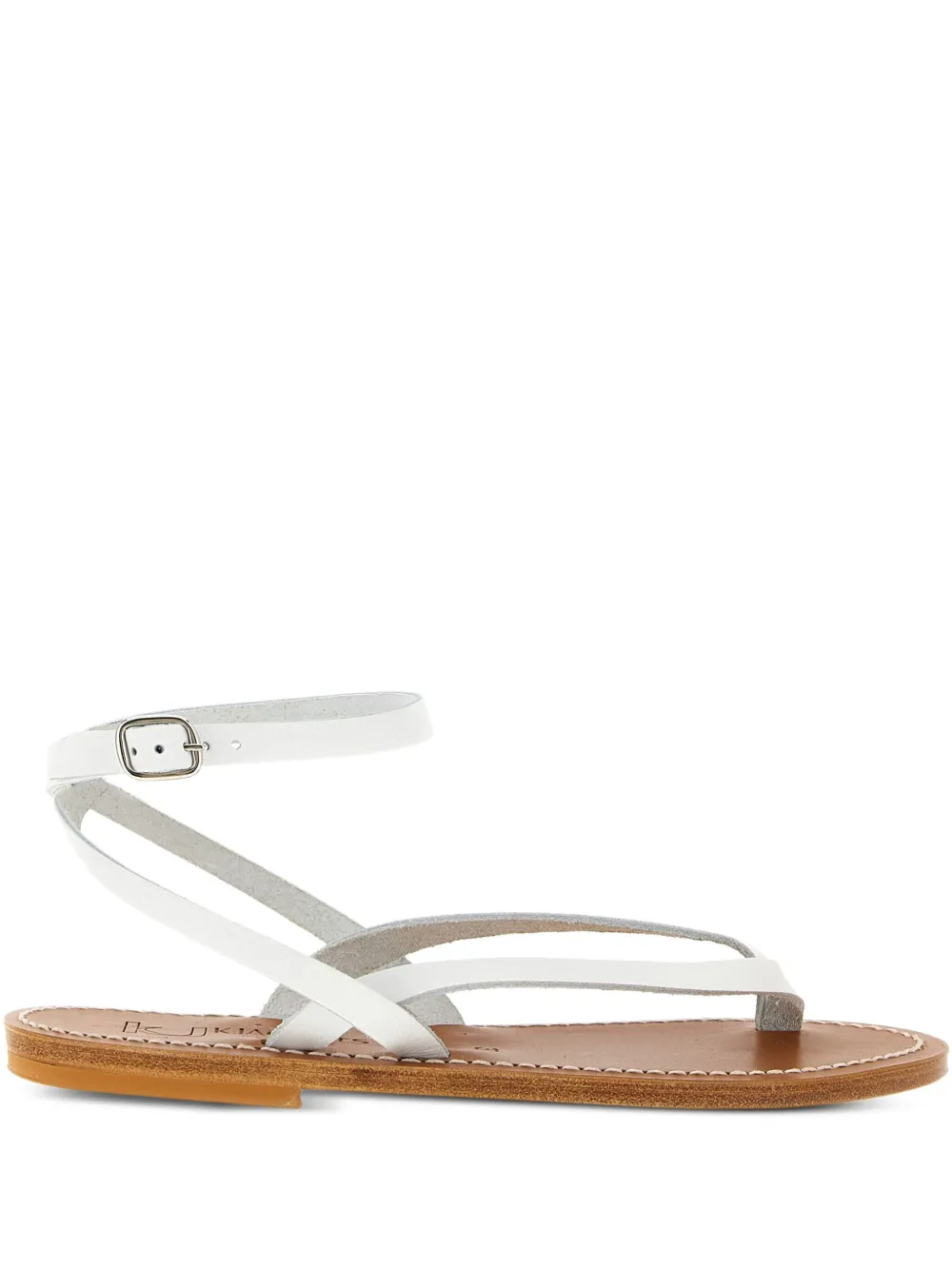 K. Jacques Smyrne double-ankle-strap leather sandals White