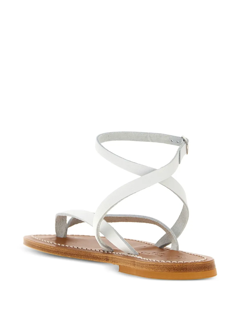 K. Jacques Smyrne double-ankle-strap leather sandals White