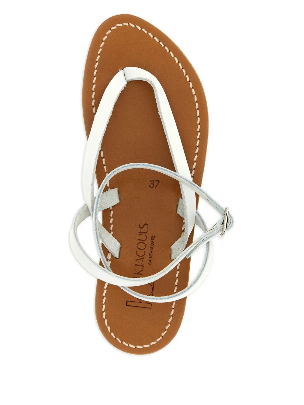 K. Jacques Smyrne double-ankle-strap leather sandals White