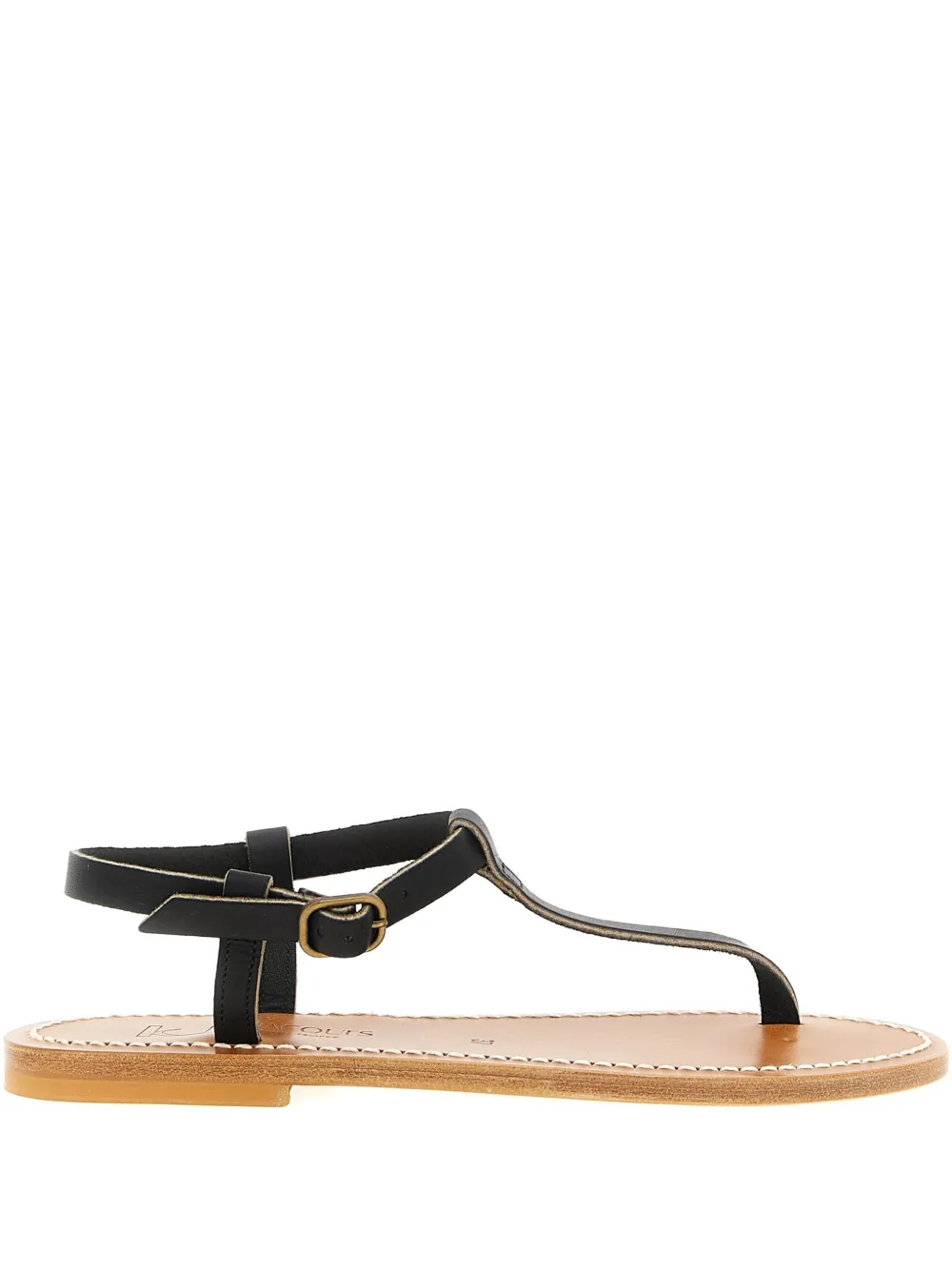 K. Jacques Petrone leather buckle sandals Black