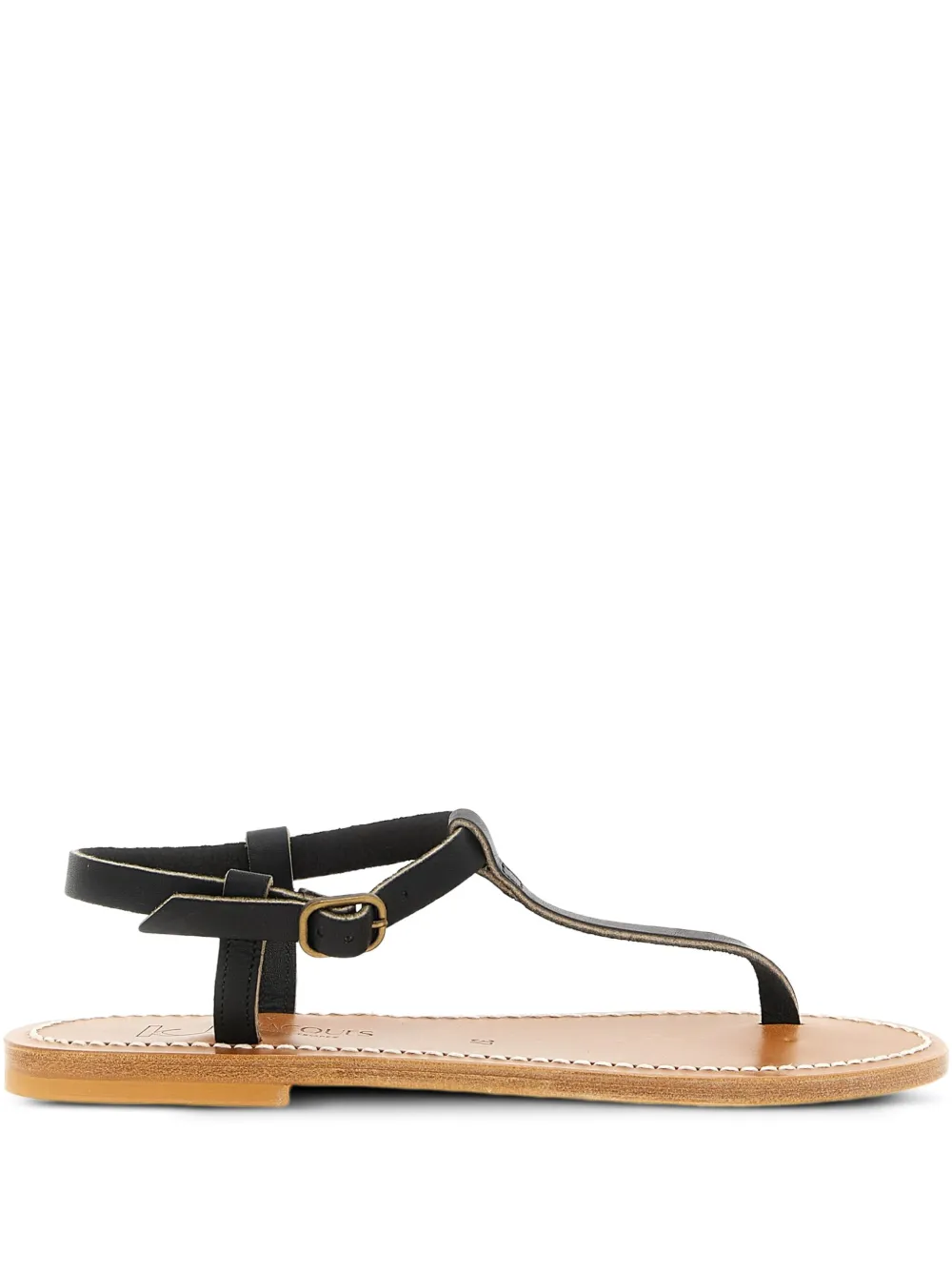 K. Jacques Petrone leather buckle sandals Black
