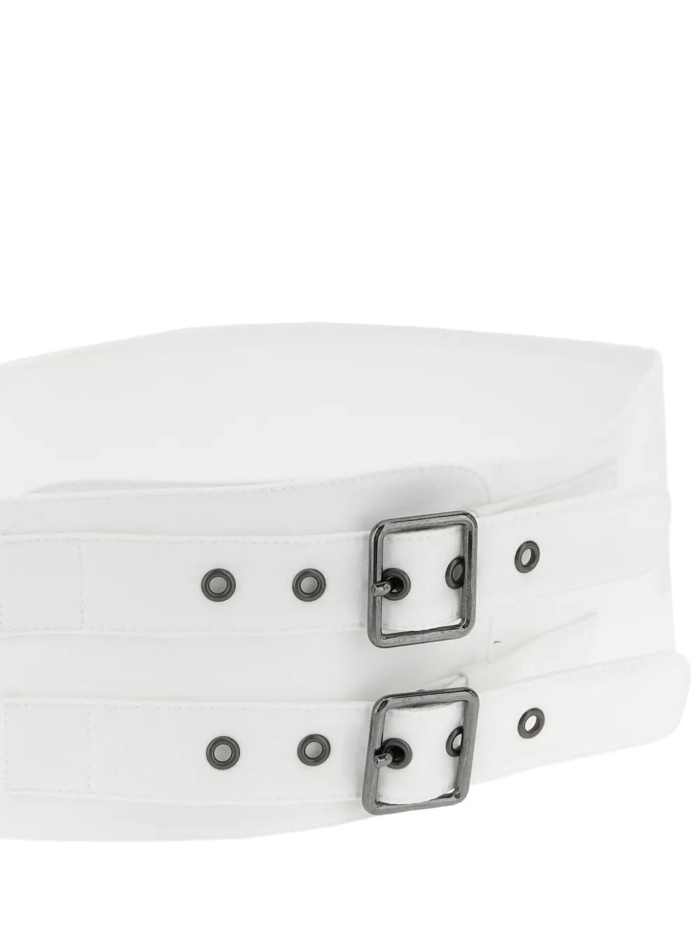 THE ANDAMANE Wild riem met dubbele gesp Wit