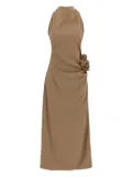 Magda Butrym floral-embellished draped dress - Brown