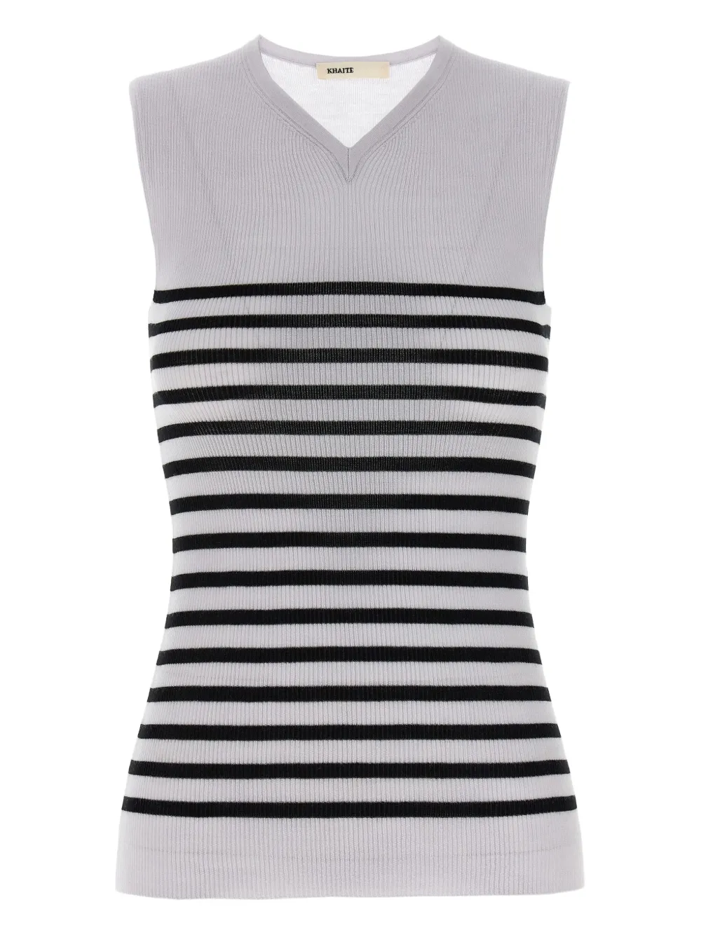 KHAITE striped sleeveless top Wit