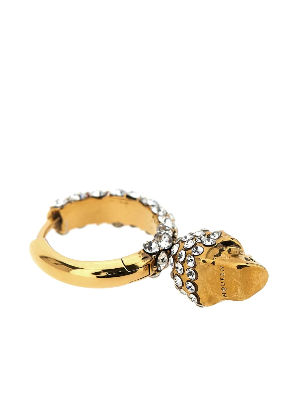Alexander McQueen Oorbellen met doodskop-bedel - Goud