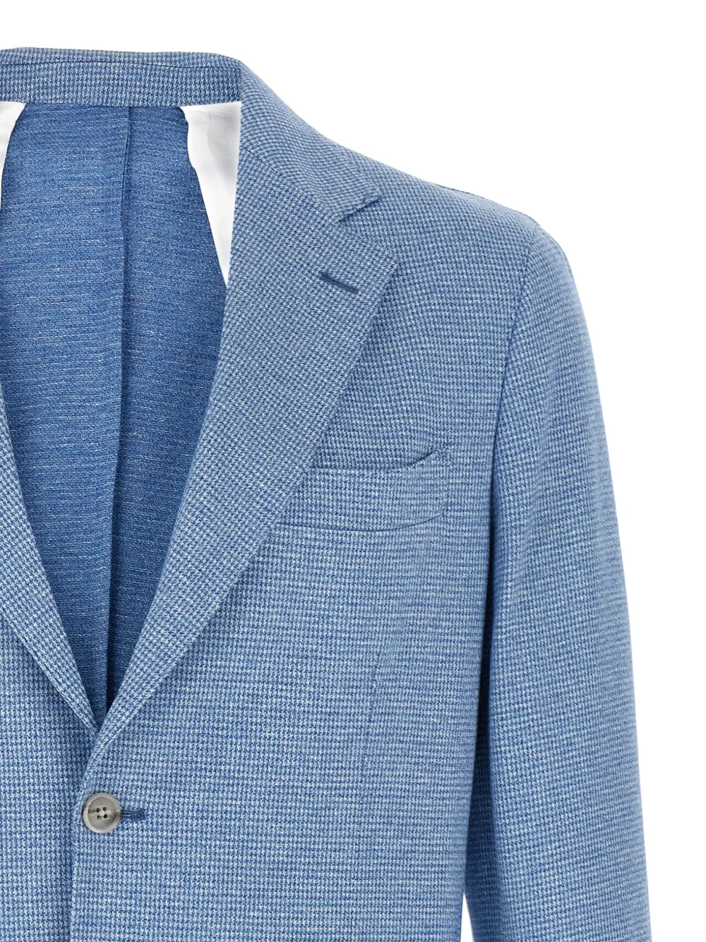 Barba Dynamic 201 blazer met pied-de-poule patroon Blauw