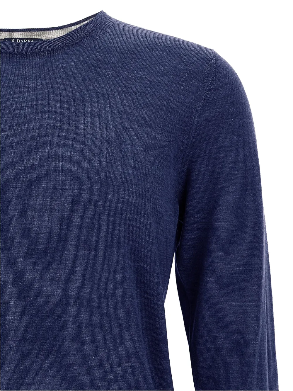 Barba Trui met ronde hals en lange mouwen Blauw