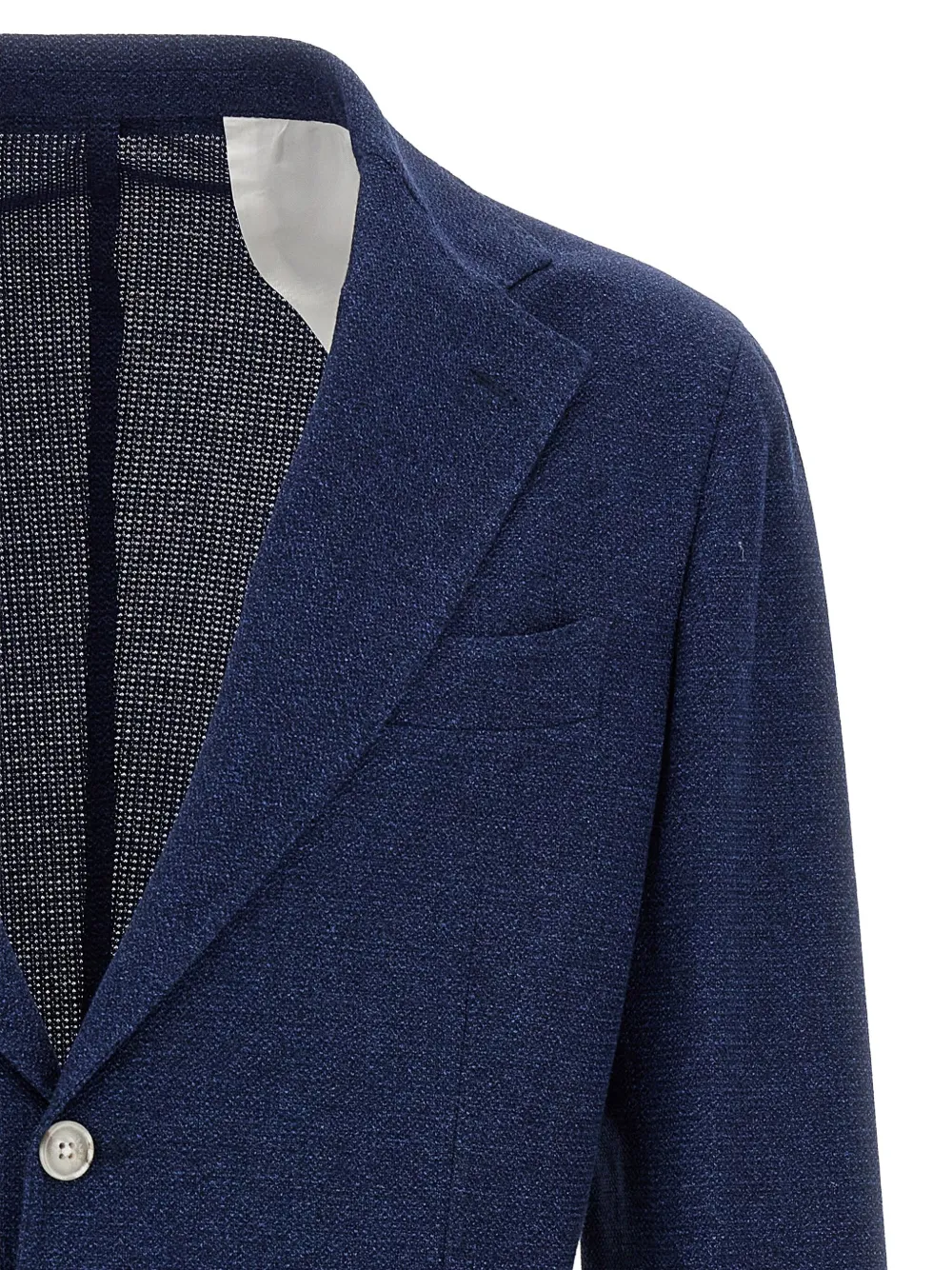 Barba patch-pocket cotton blazer Blauw