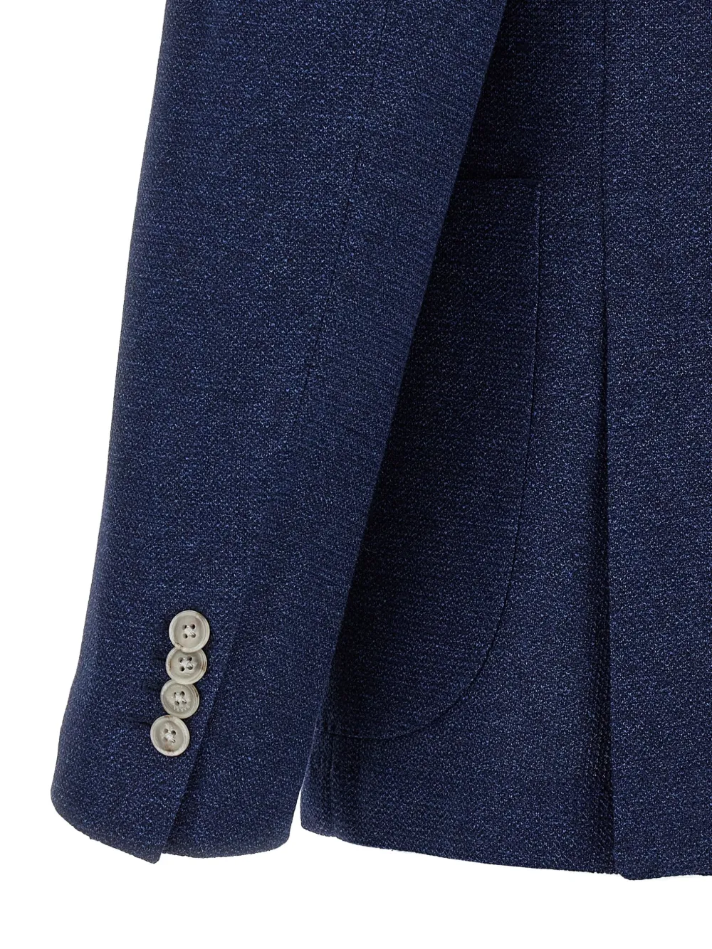 Barba patch-pocket cotton blazer Blauw