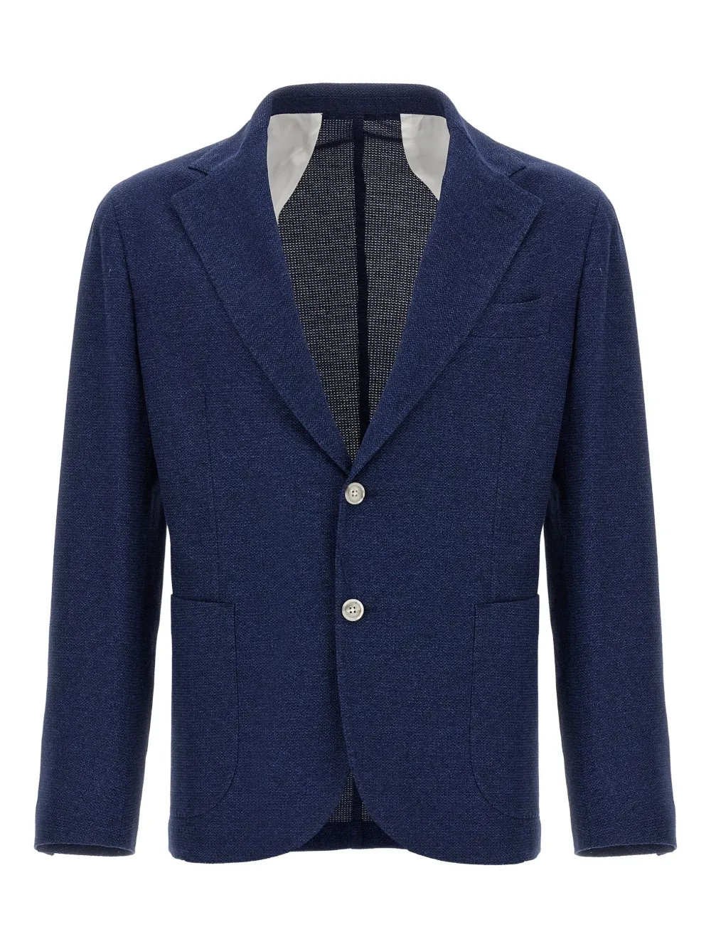 Barba patch-pocket cotton blazer Blauw