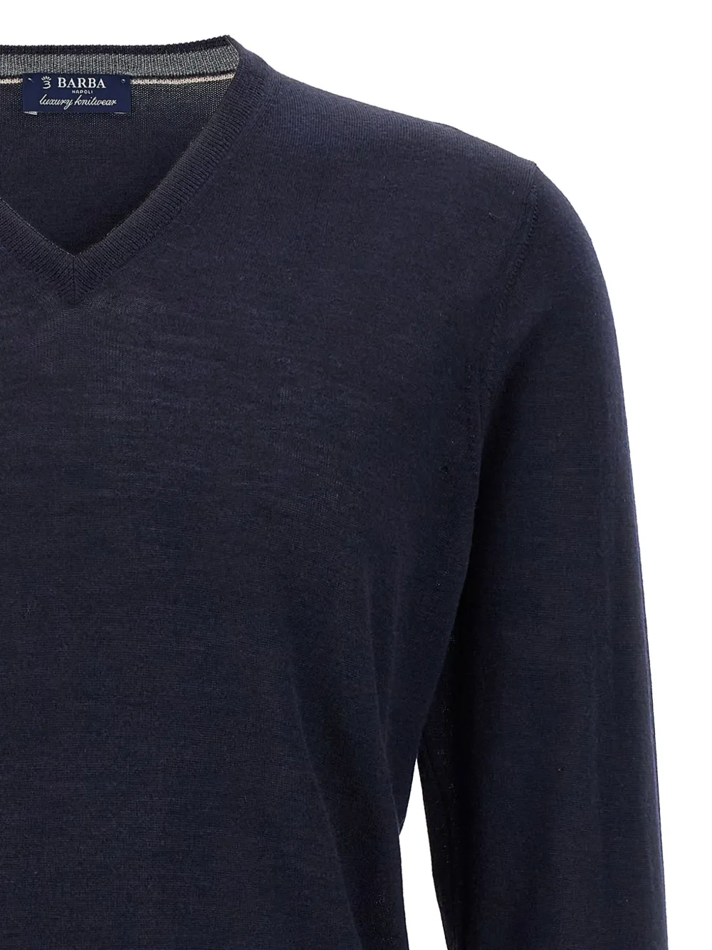 Barba Gebreide trui met V-hals Blauw