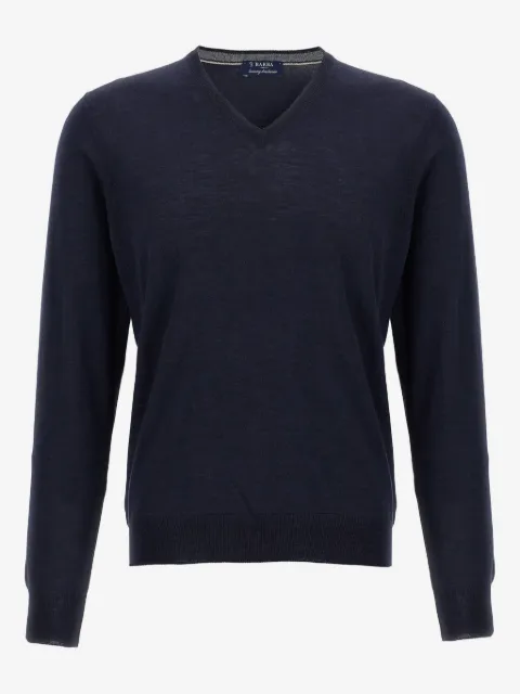 Barba V-neck knitted jumper