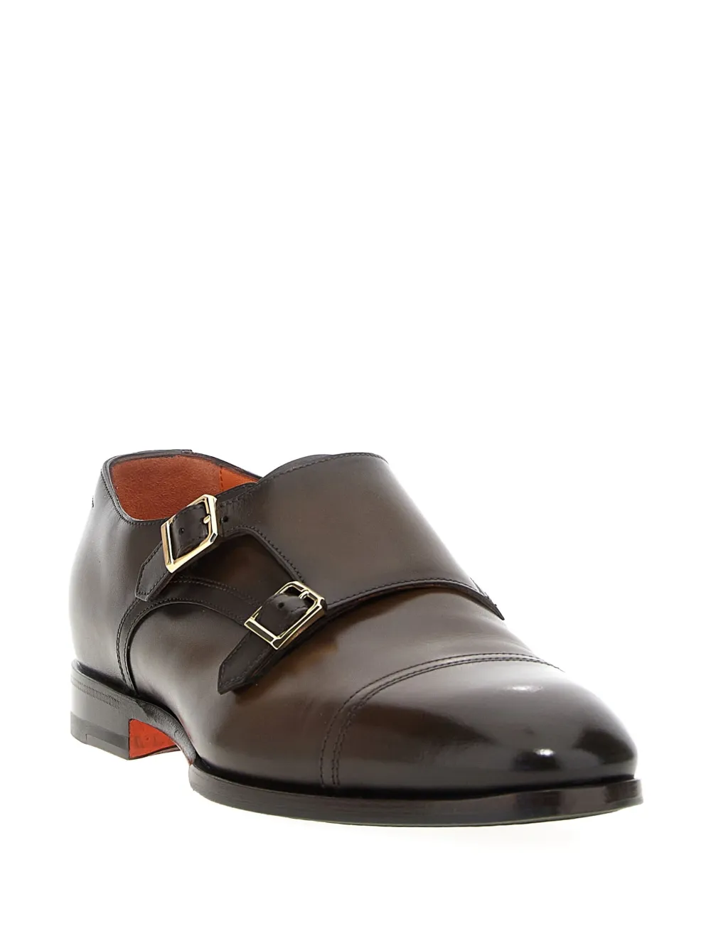 Santoni Axel leather monk shoes Brown