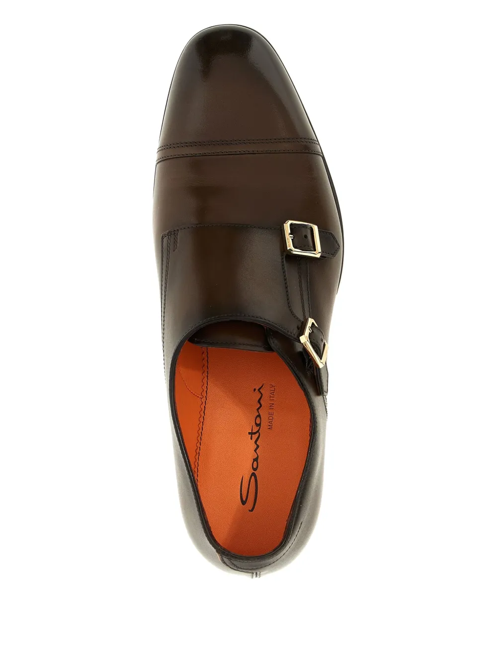 Santoni Axel leather monk shoes Brown