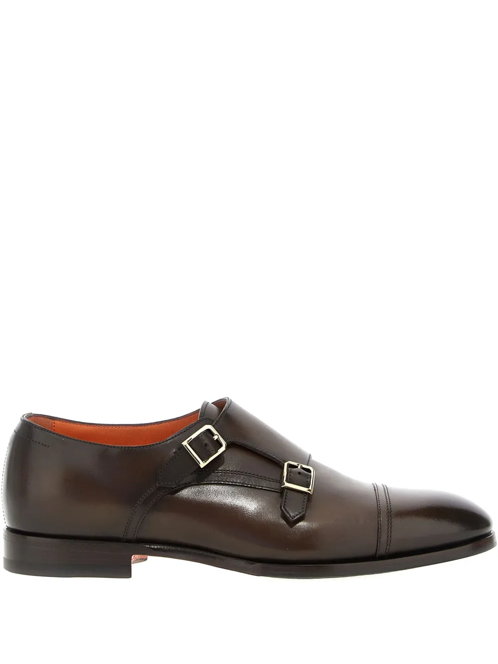 Santoni Axel leather monk shoes Brown