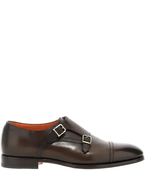 Santoni Axel leather monk shoes
