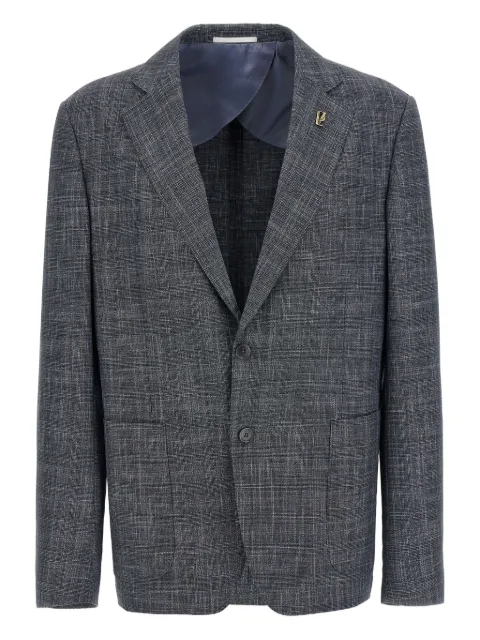 Pal Zileri weave-pattern single-breasted blazer