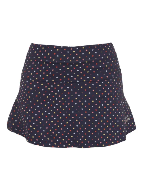 Track & Field Short-saia com estampa de coração e estrela