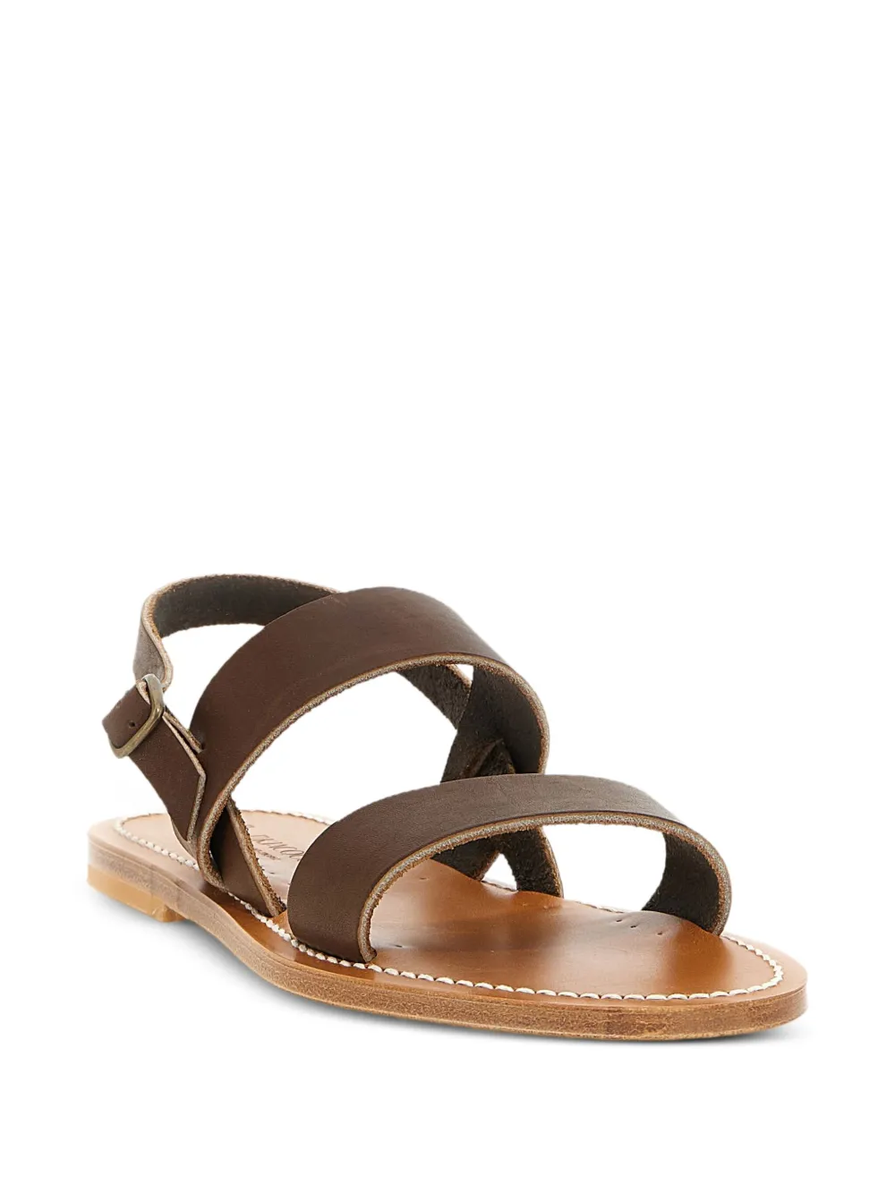 K. Jacques Barigoule leren sandalen met dubbele bandjes Bruin