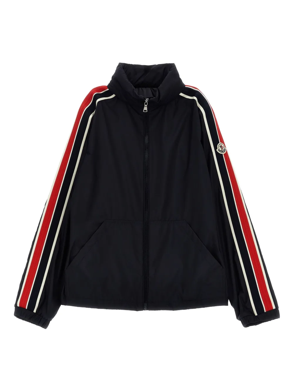 Moncler Enfant Nikki striped-sleeve jacket Blauw