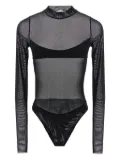 NOT AFTER TEN long-sleeve semi-sheer bodysuit - Black