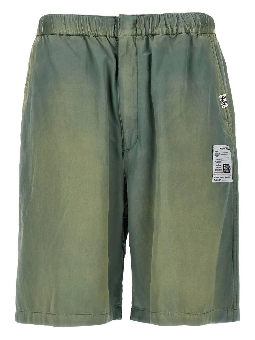 Maison MIHARA YASUHIRO Aged Satin bermuda shorts | Green | Image 1