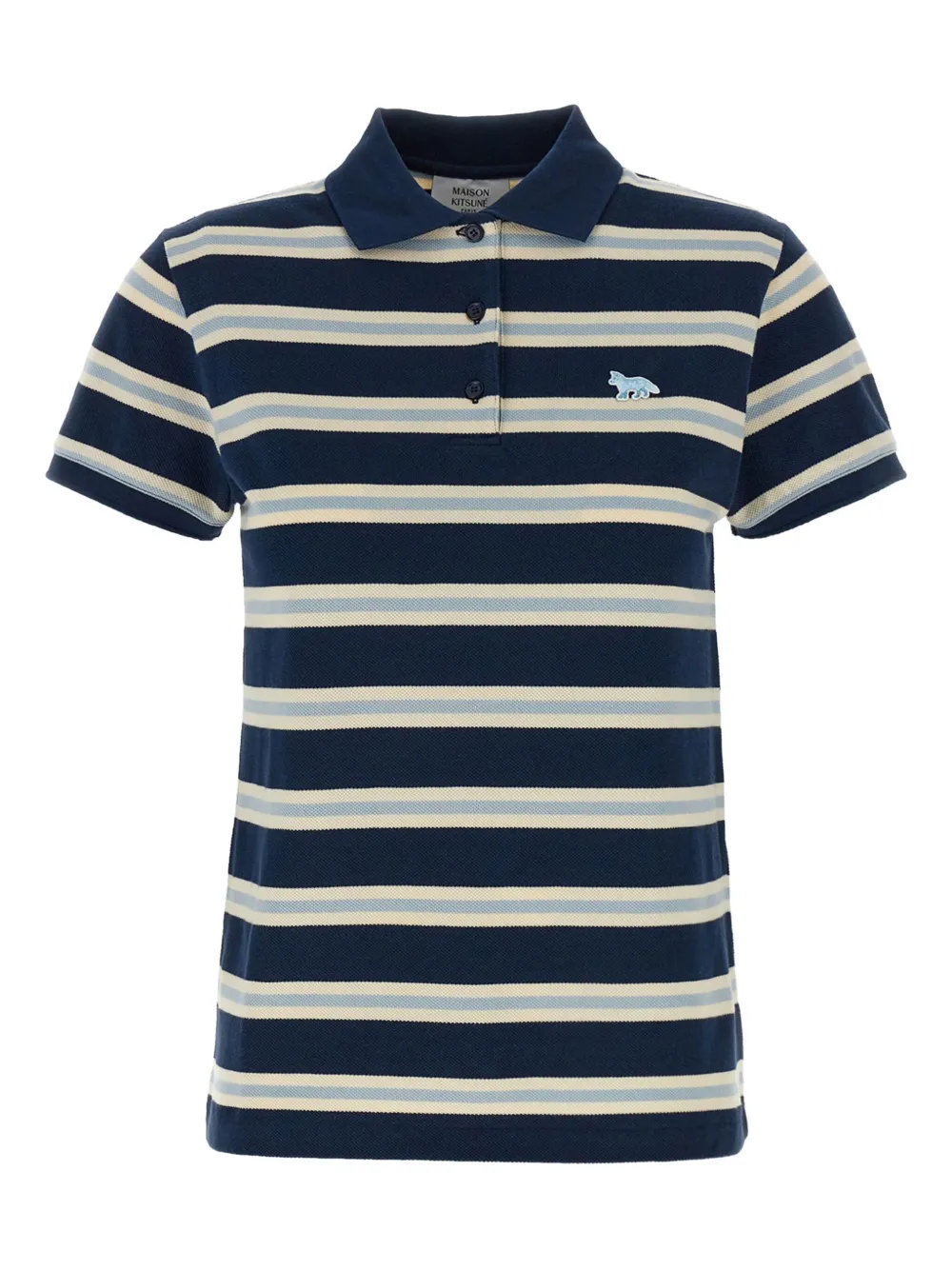 Maison Kitsuné Baby Fox Striped Polo In Multi