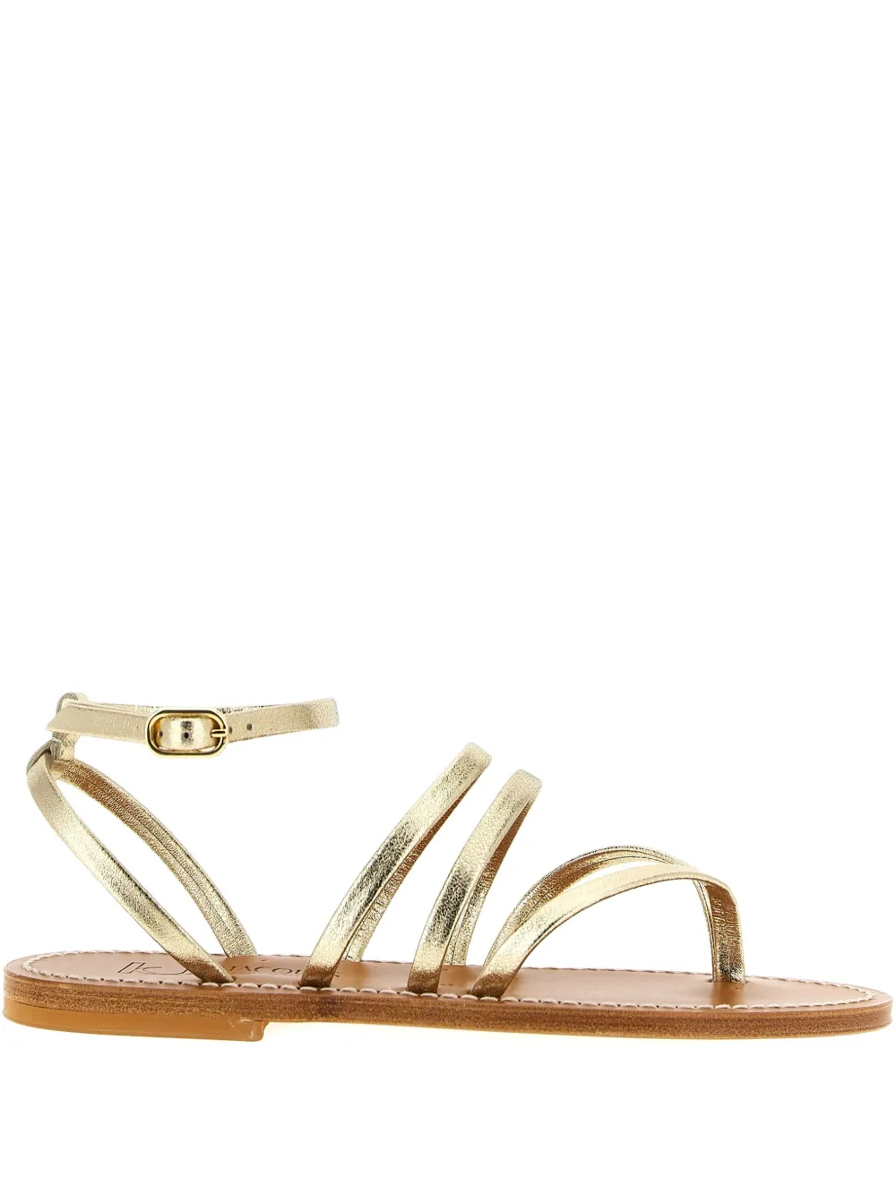 K. Jacques Hemeree laminated leather thong sandals Gold