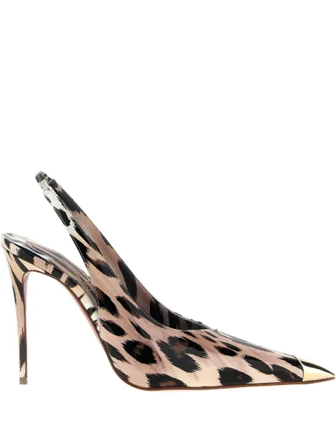 Christian Louboutin 100mm Katissima leopard-print slingback pumps