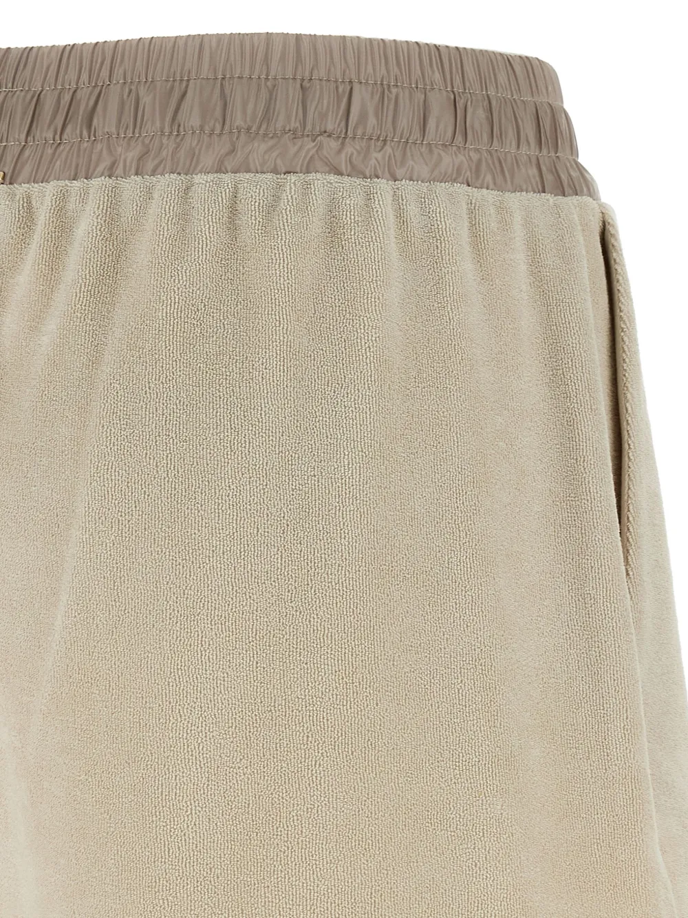 Herno Textured Terry Cloth Shorts With Elastic Waistband In Brown