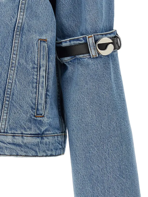 Coperni Hybrid Denim Short Jacket | Blue | FARFETCH JO