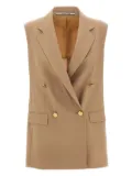 Tagliatore Bernice double-breasted sleeveless blazer - Brown