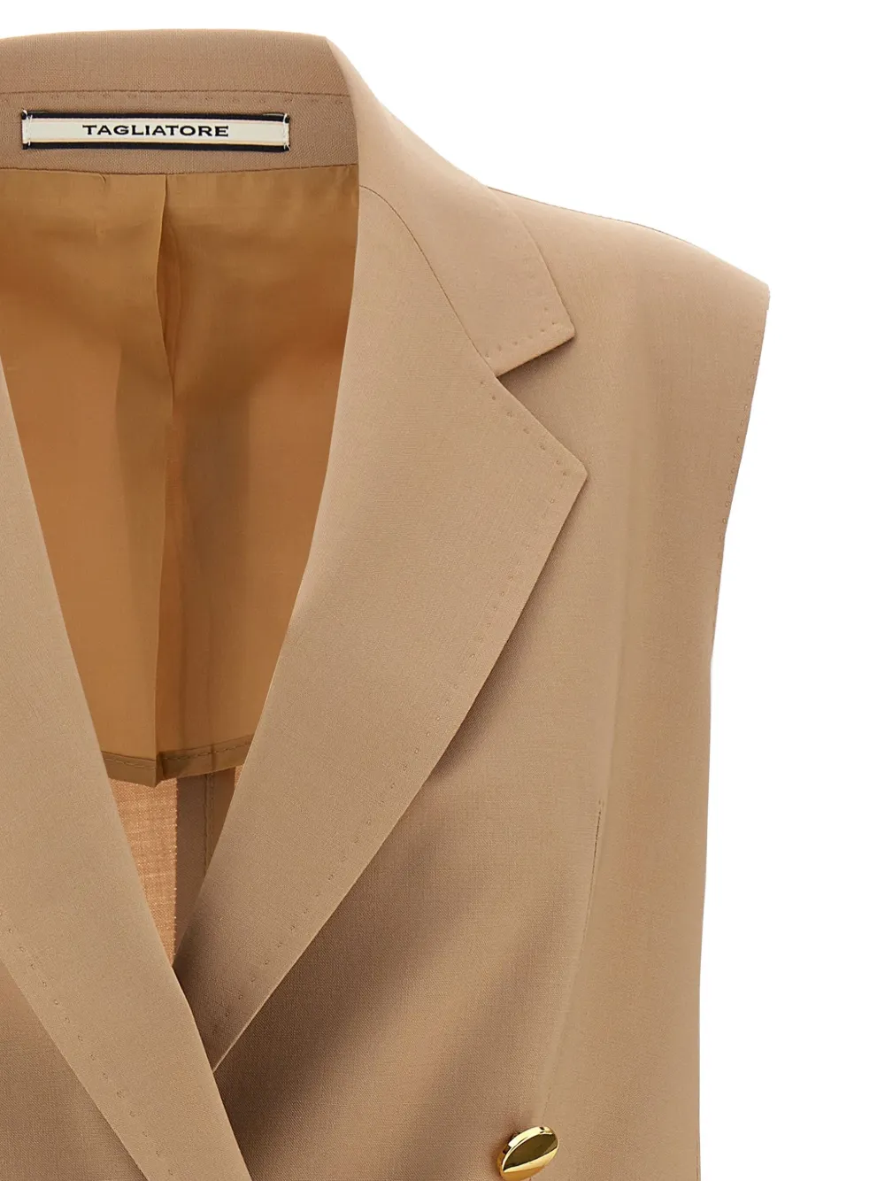 Tagliatore Bernice dubbele rij knopen mouwloze blazer Bruin