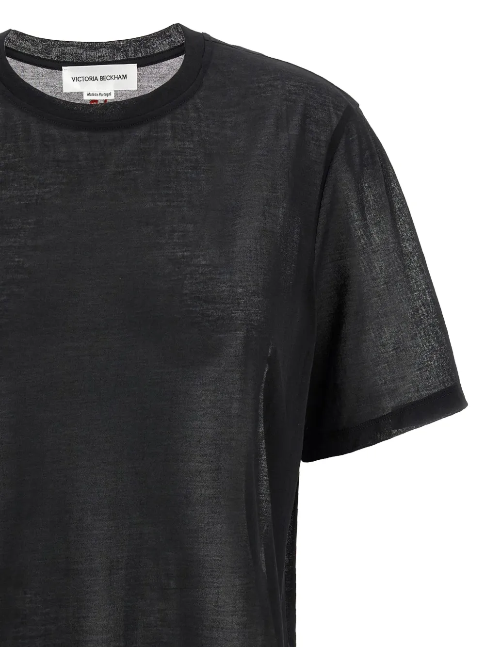 Victoria Beckham T-shirt met geborduurd logo Zwart
