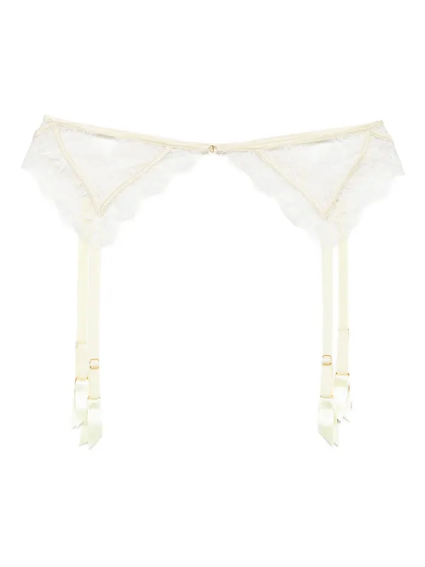 yellow garter belt Kiki De Montparnasse Lace Inset Garter Belt | Yellow