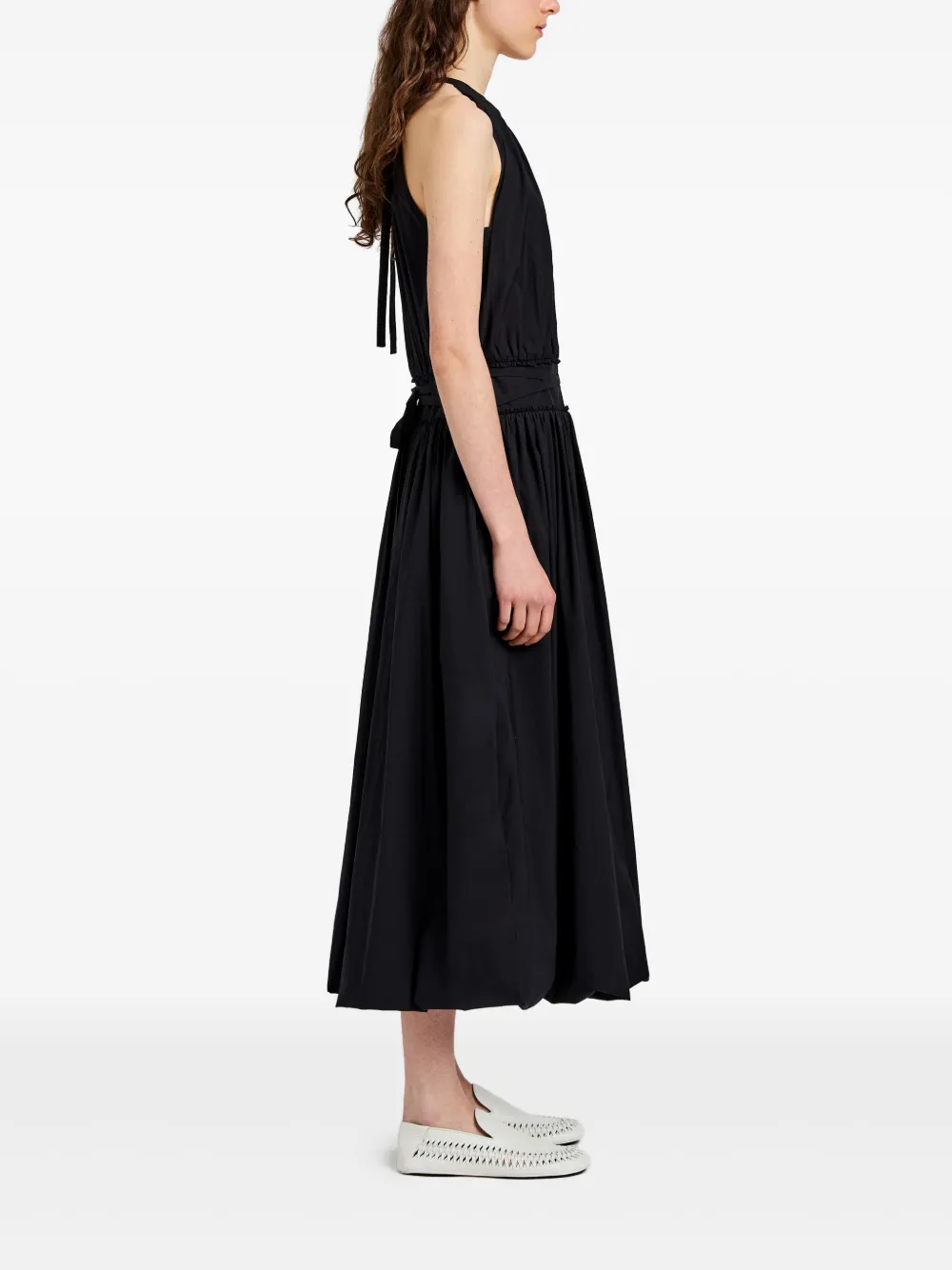 Proenza Schouler White Label Gesmockte jurk met halternek Zwart