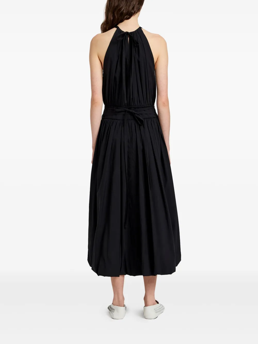 Proenza Schouler White Label Gesmockte jurk met halternek Zwart