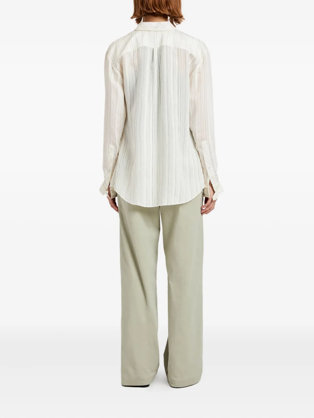 Proenza Schouler White Label Raven stripe woven shirt Wit