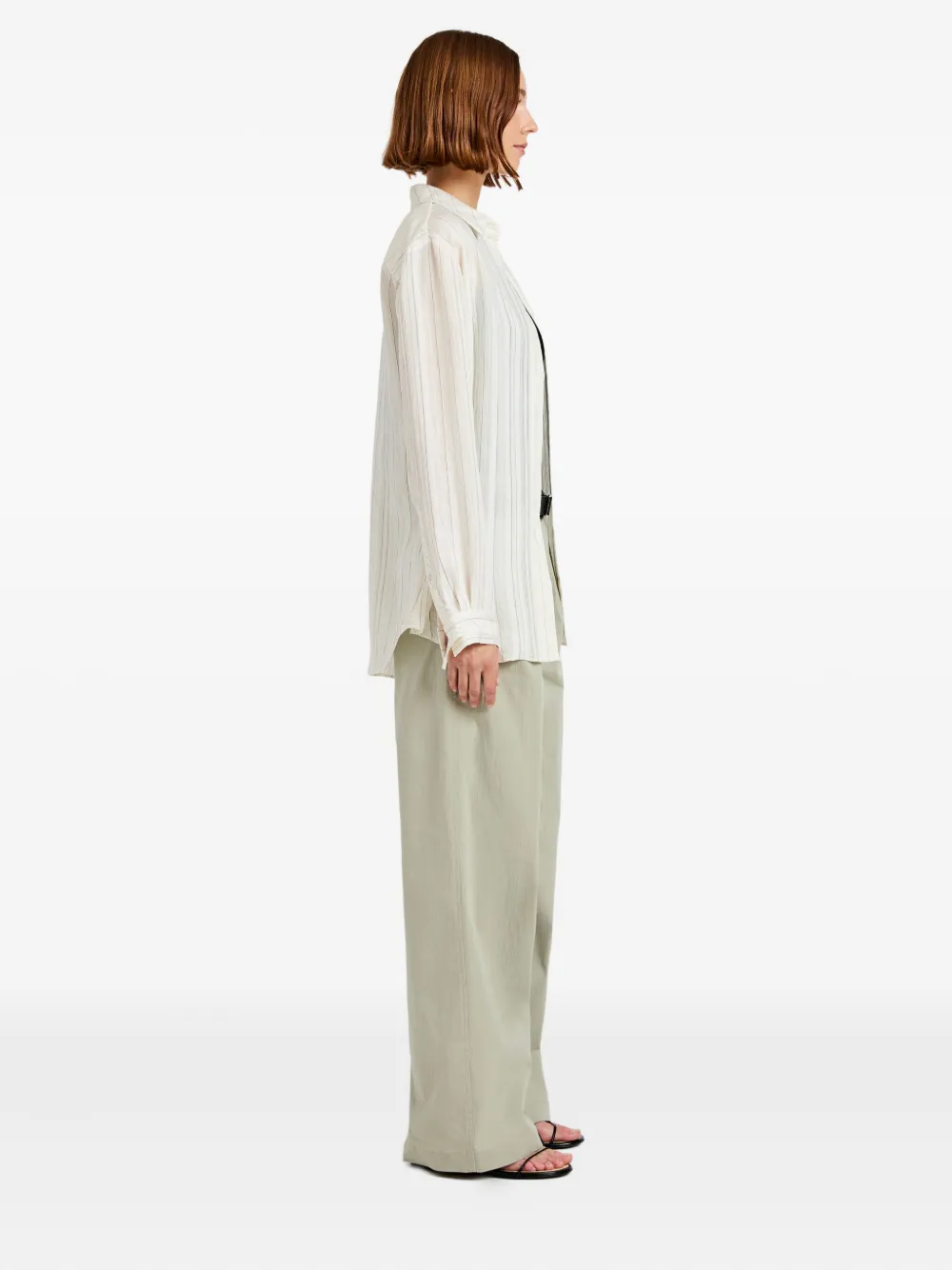 Proenza Schouler White Label Raven stripe woven shirt Wit