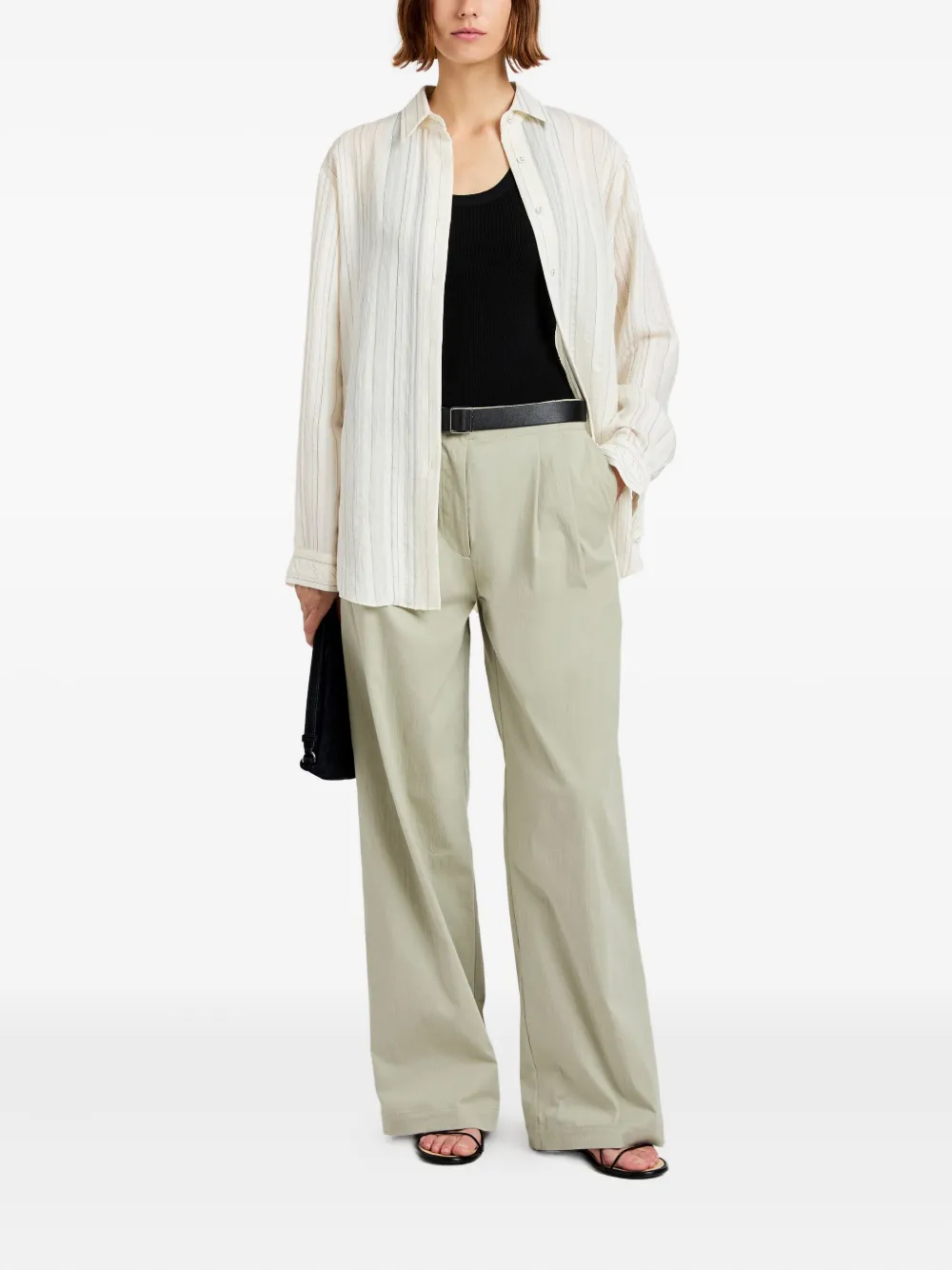 Proenza Schouler White Label Raven stripe woven shirt Wit